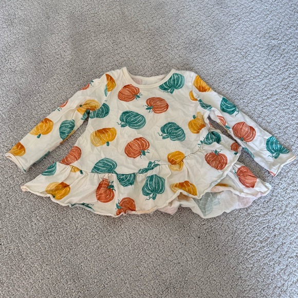 Burt's Bees Other - Burt’s Bees Baby Girl Pumpkin Shirt Organic Cotton 
 Size 12 months Holiday Fall